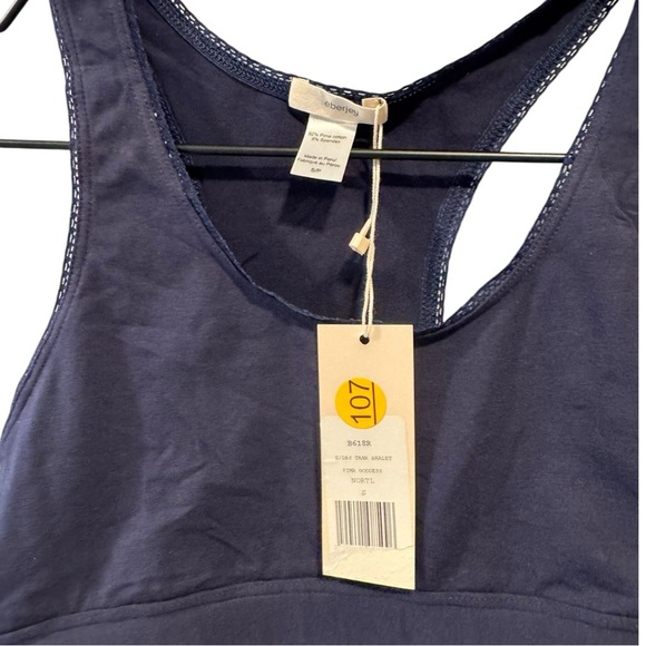 Eberjey Pima Goddess Everyday Tank Bralette Small Navy Blue - Picture 5 of 6